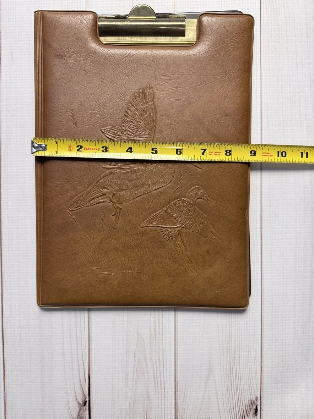 Vintage Embossed Mallard Duck Faux Leather Folding Clipboard Portfolio Padfolio